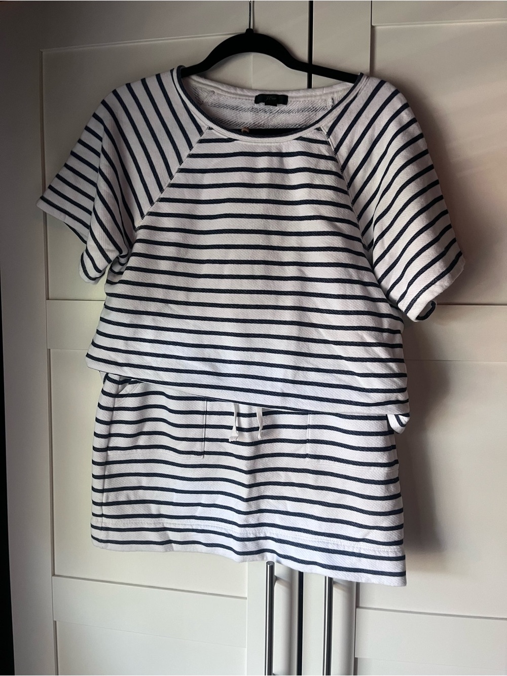 J. Crew French Terry Stripe Top & Skirt Set